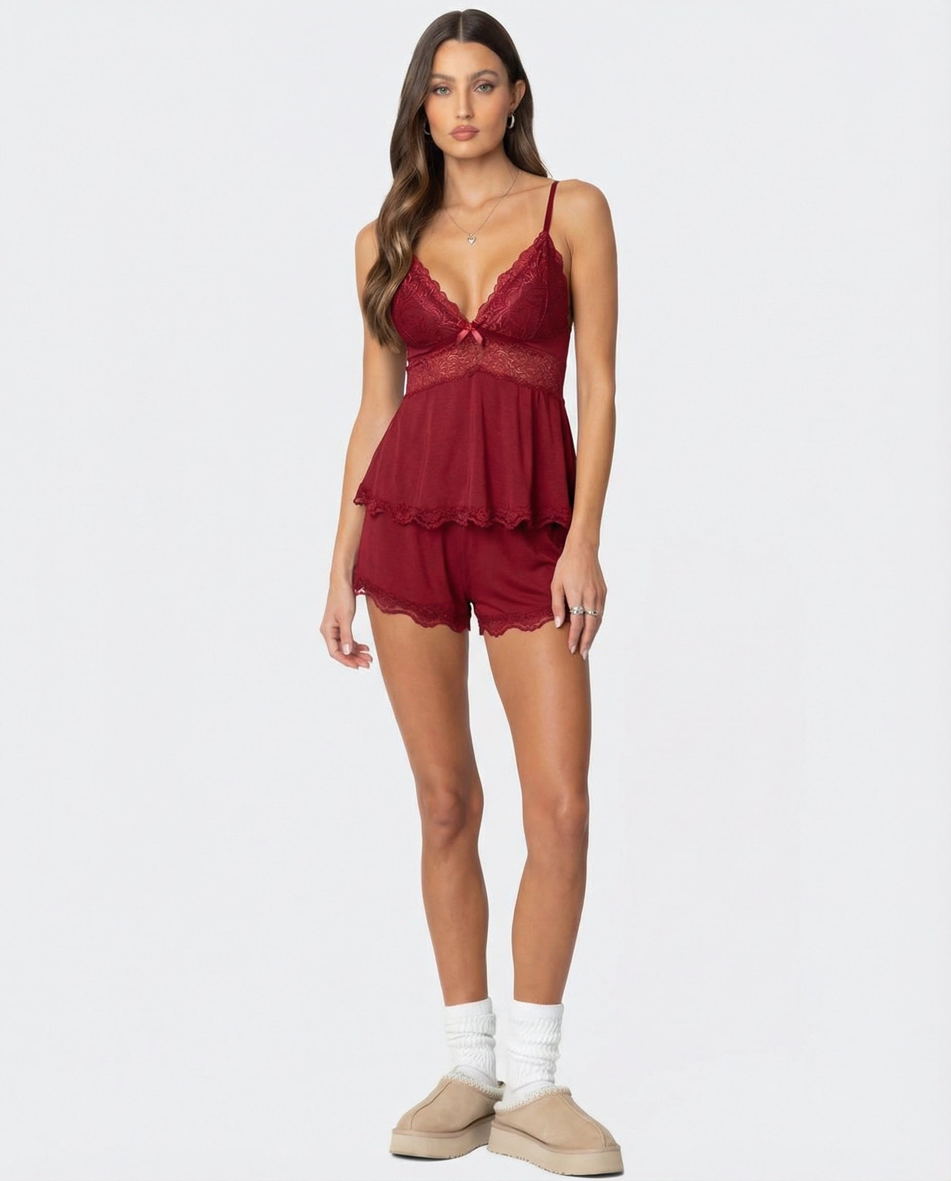 Ensemble de camisole pour femme avec dentelle élégante