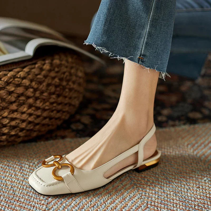 Women's Closed-Toe Ballerina Slingback with Bow