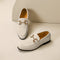 Men's Faux Leather Loafers with Metal Detail
