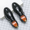 Sapatos Elegantes de Homem em Pele com Biqueira Brogue – Mocassins Formais Slip-On para Negócios
