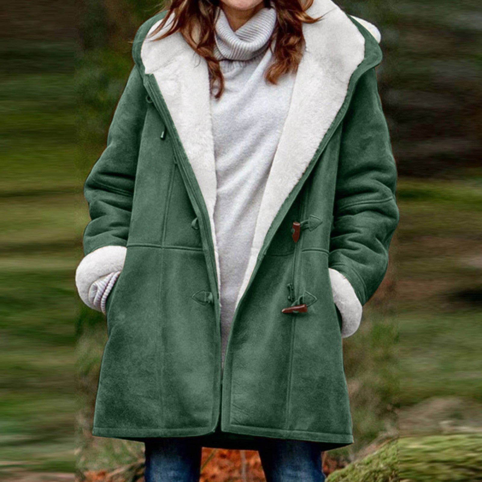 Parka Invernale da Donna Caldo con Cappuccio | Cappotto Lungo in Peluche