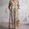 Robe d'été pour femme avec col en V et imprimé floral