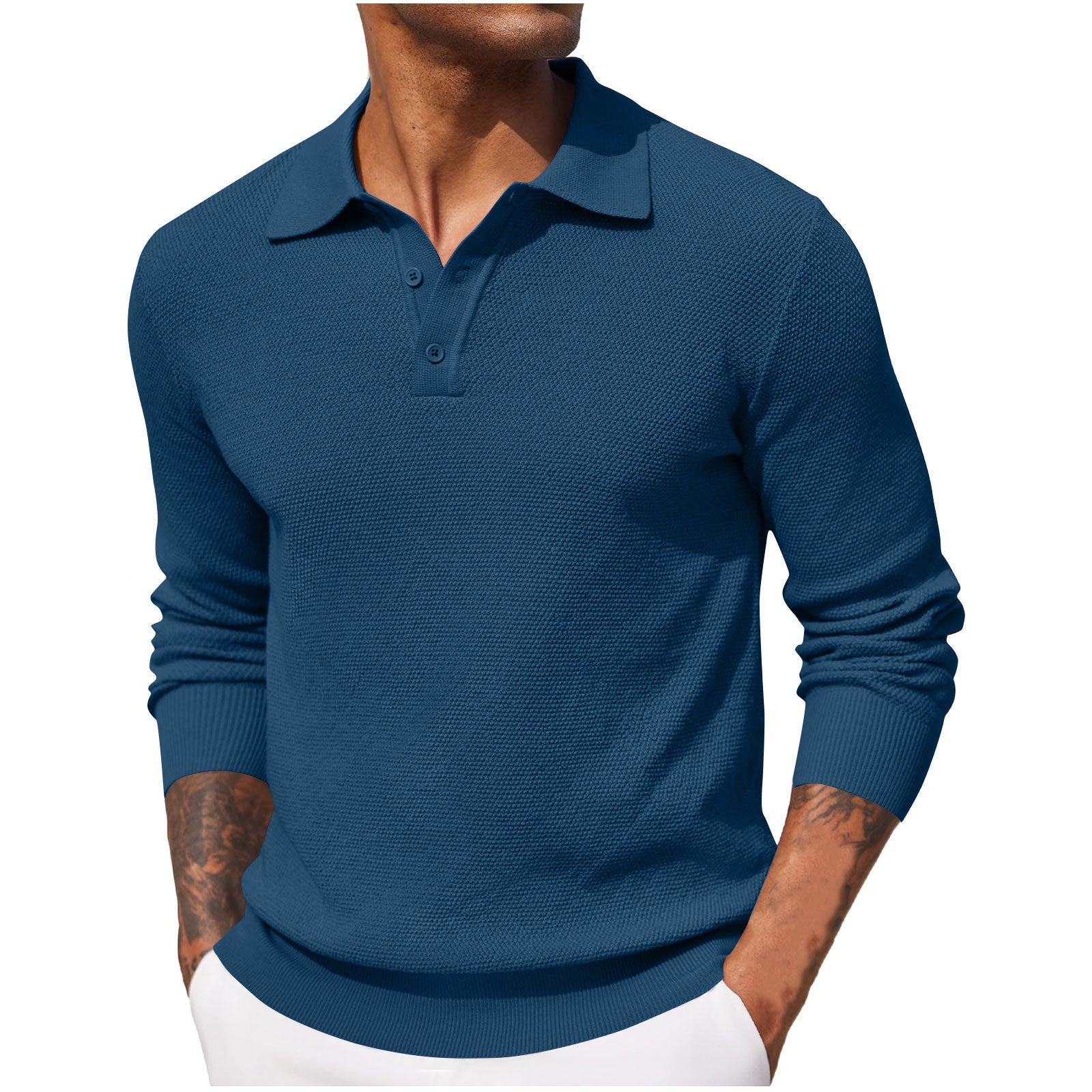 Carlo - Polo in Piqué Mistone di Lino da Uomo