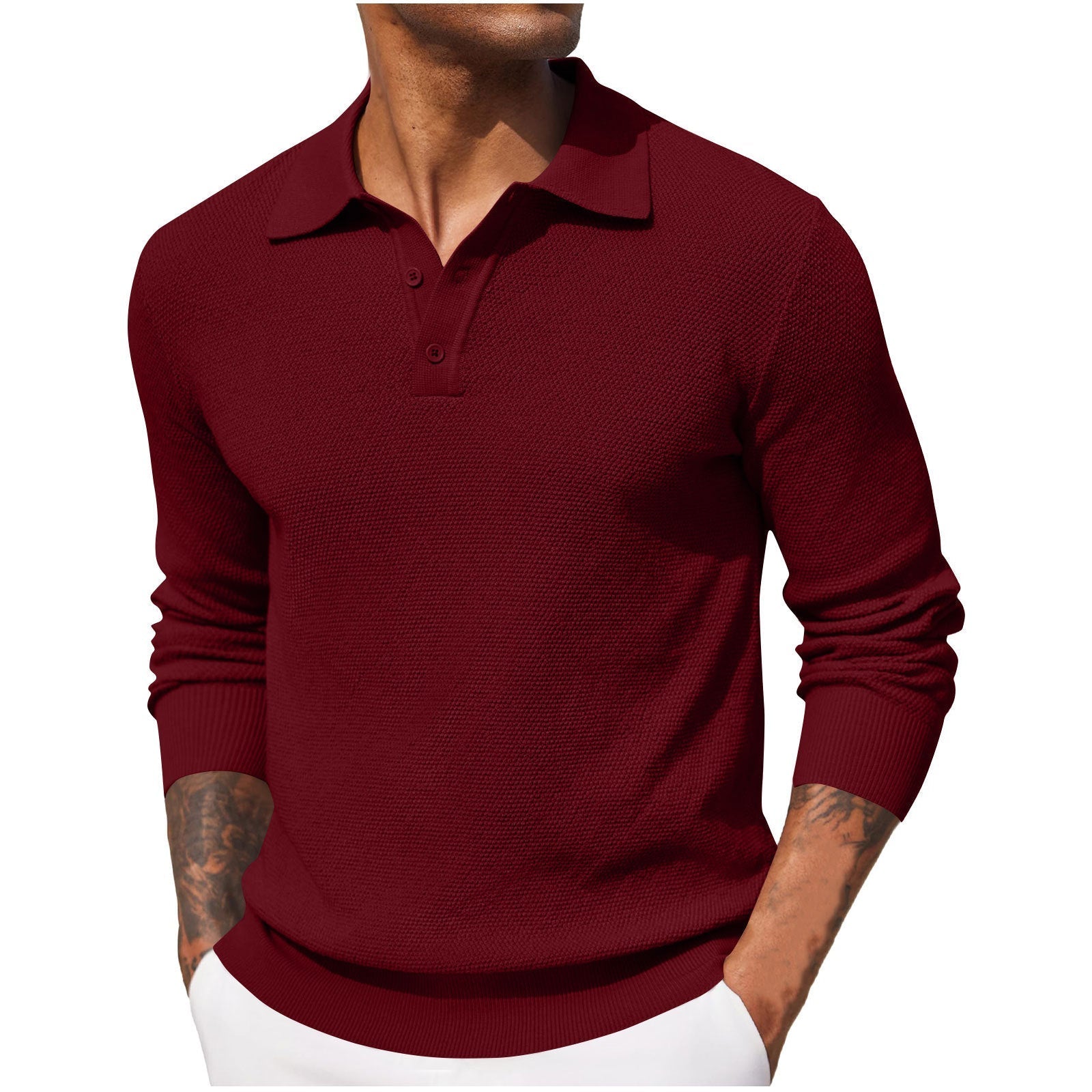 Carlo - Polo in Piqué Mistone di Lino da Uomo