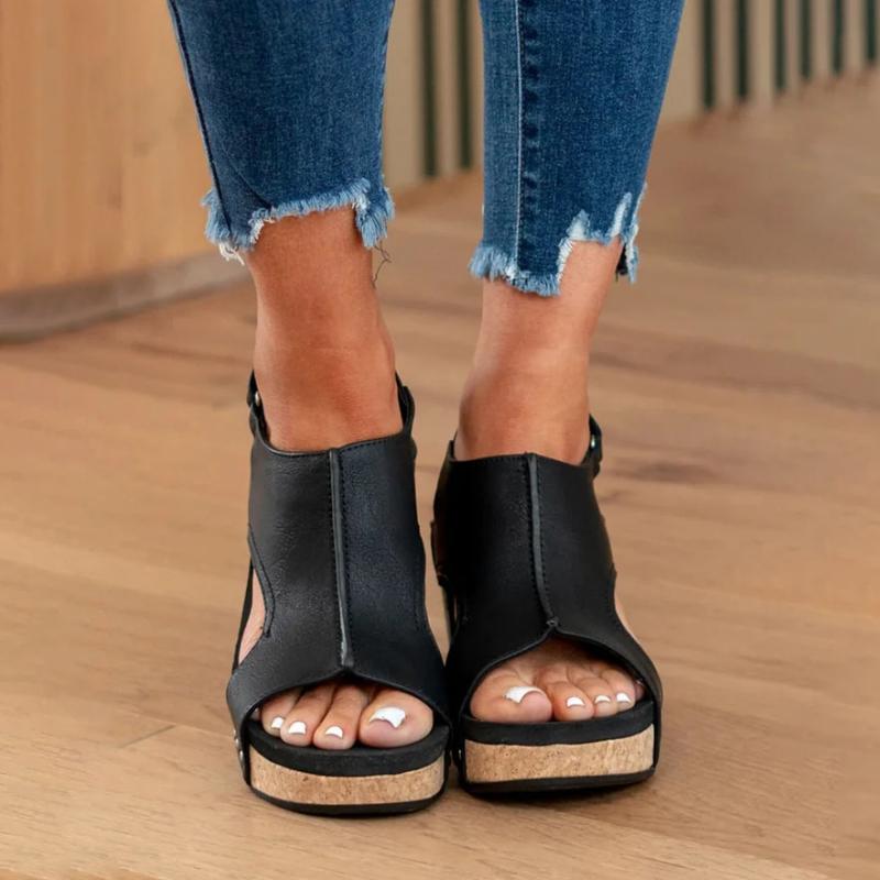 Orthopaedic Leather Ladies' Sandals with Extra Support