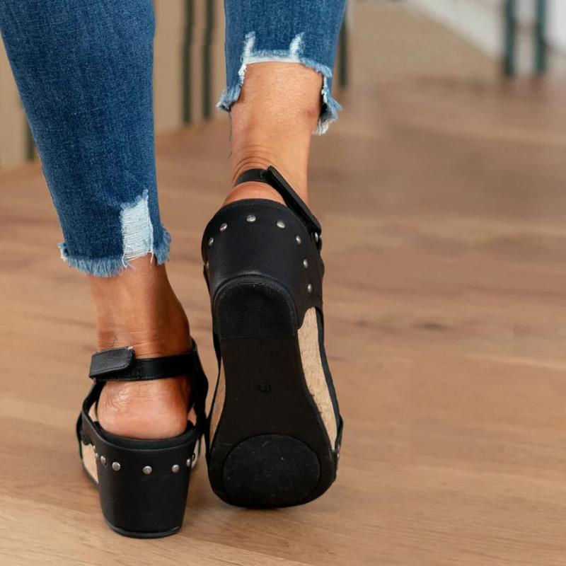 Orthopaedic Leather Ladies' Sandals with Extra Support