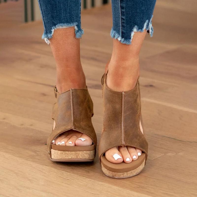 Orthopaedic Leather Ladies' Sandals with Extra Support
