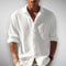 Chemise homme en lin et coton à manches longues avec col classique