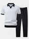 Set Coordinato Uomo con Polo a Maglia a Costine e Pantaloni Tapered | Completo Smart Casual Moderno e Versatile