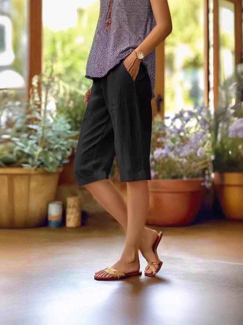 Women's Wide-Leg Culotte Pants with a Relaxed Fit