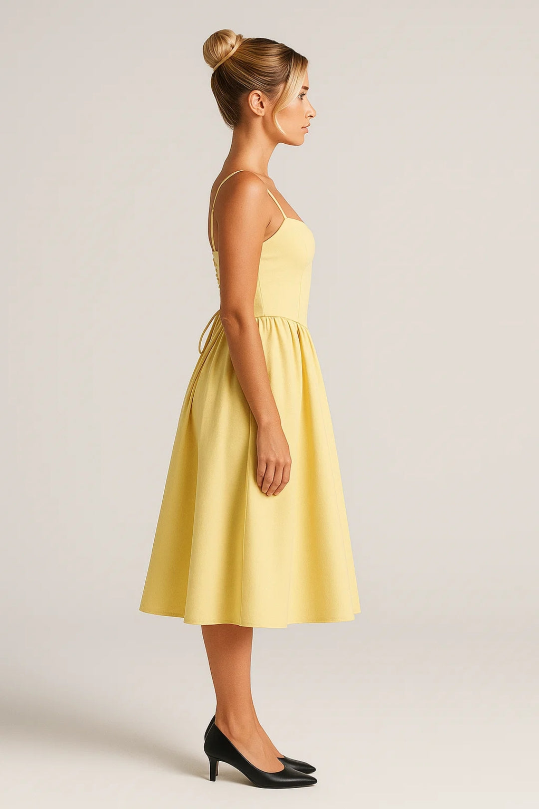 Abito Midi Donna - Bustier Taglio Svasato Bretelle | Romantico