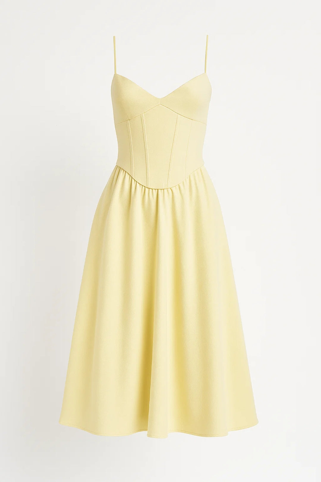 Abito Midi Donna - Bustier Taglio Svasato Bretelle | Romantico