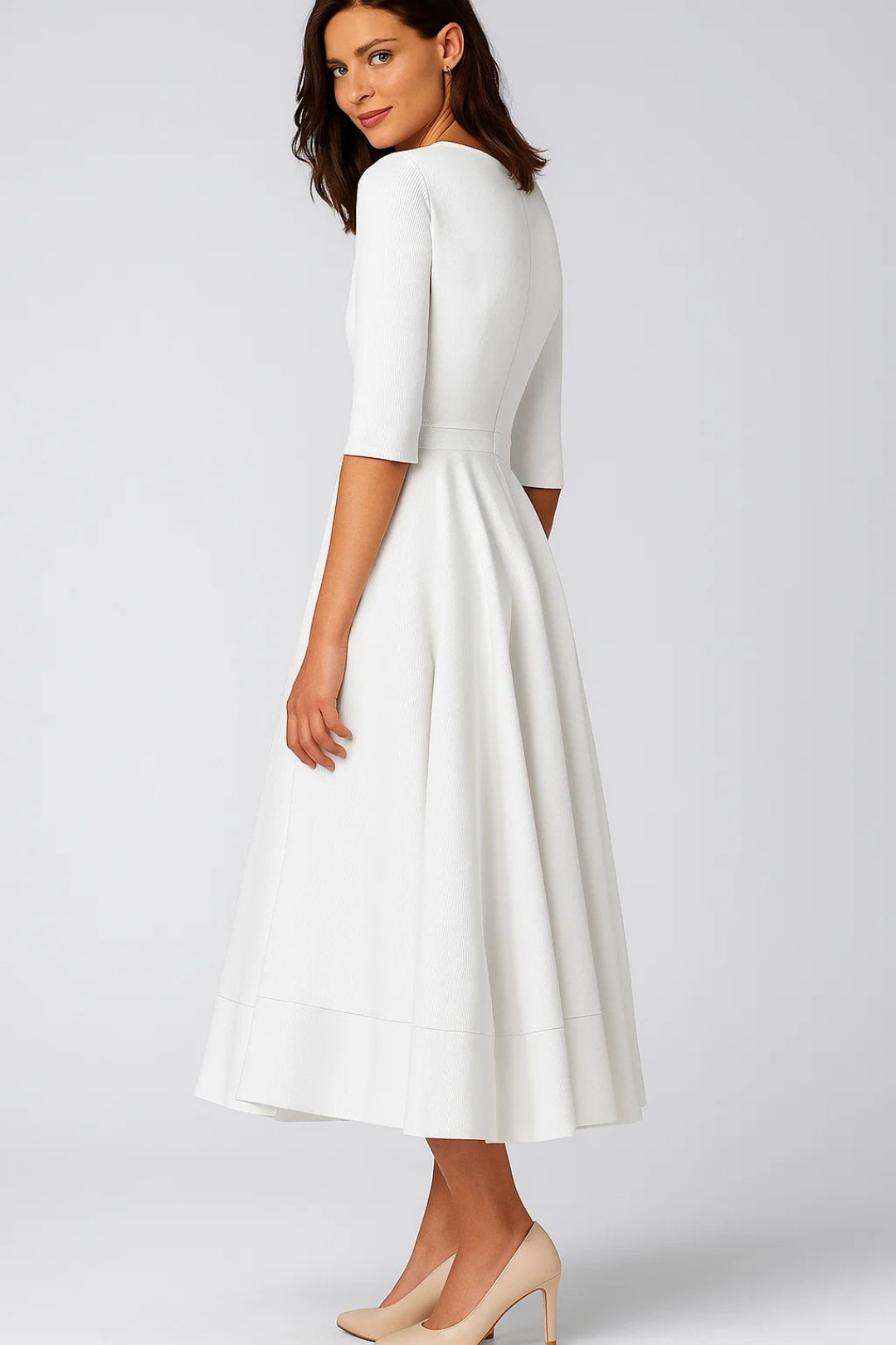 Abito Donna | Midi | Elegante | Silhouette Svasata per Mezza Stagione