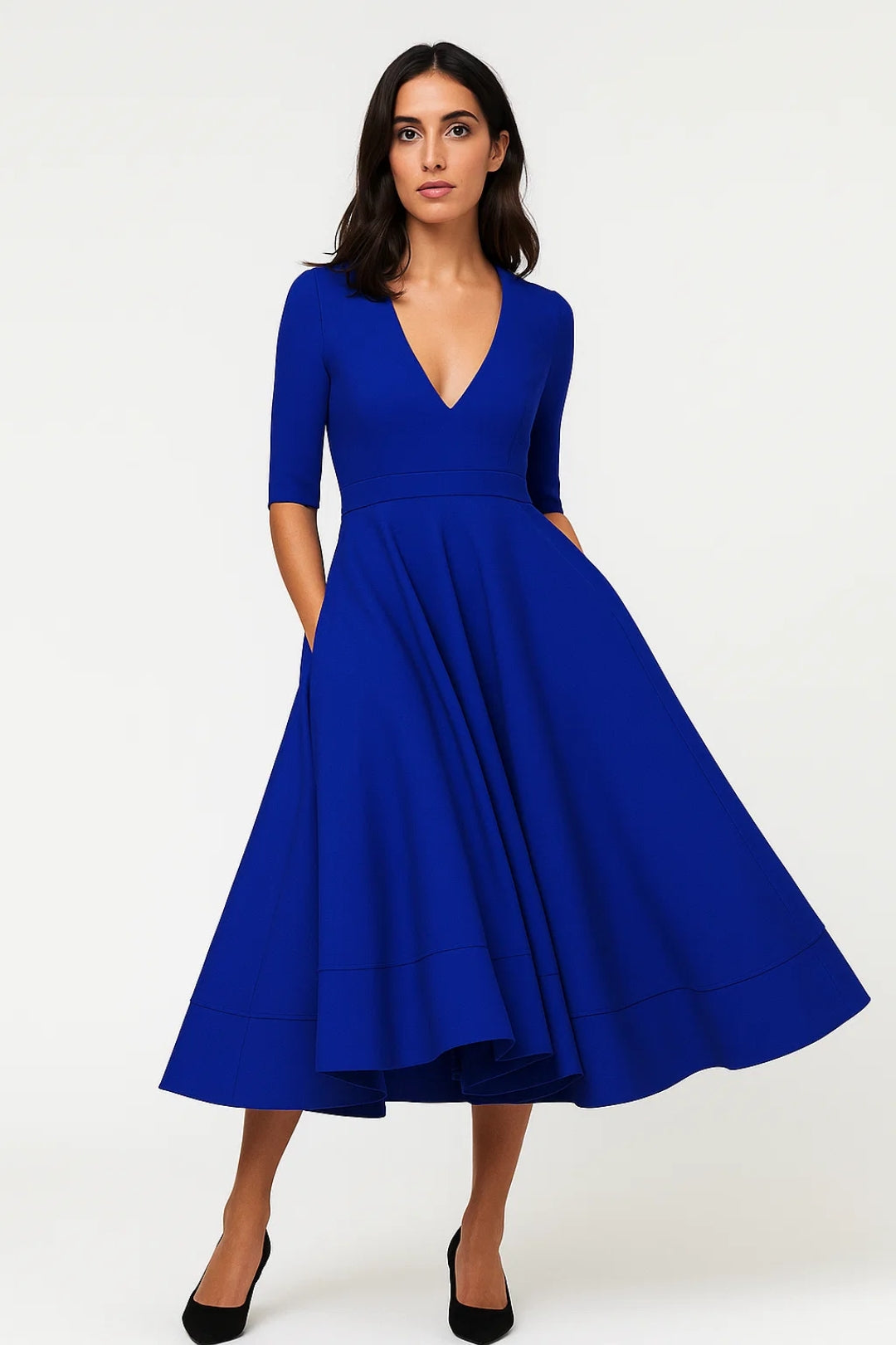 Abito Donna | Midi | Elegante | Silhouette Svasata per Mezza Stagione