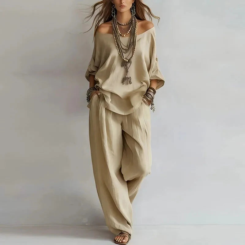 Paulina Coordinated Set with Off-Shoulder Design