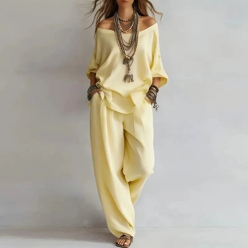 Paulina Coordinated Set with Off-Shoulder Design