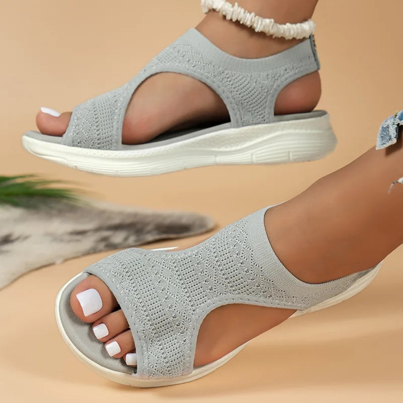 Women's Orthopedic Sandals with Wedge and Open Toe