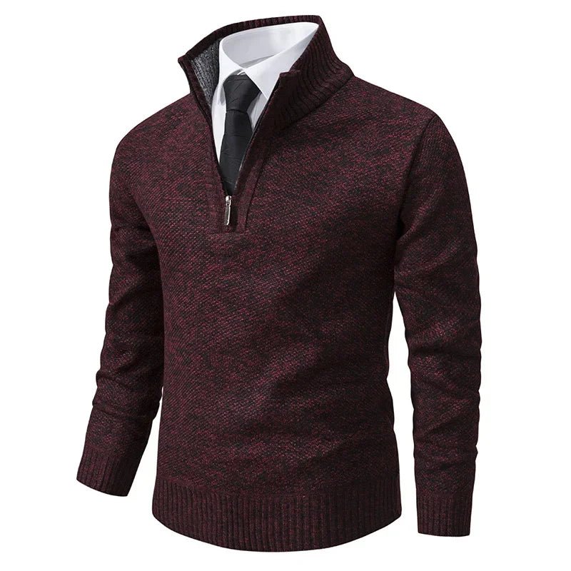 Fabio - Pullover a mezza zip foderato in pile