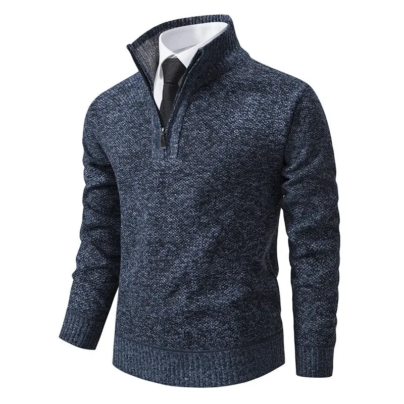 Fabio - Pullover a mezza zip foderato in pile