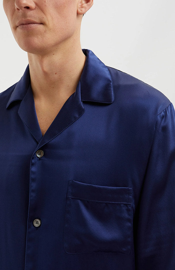 Sapphire Dream | Set de Loungewear din Satin Albastru Închis