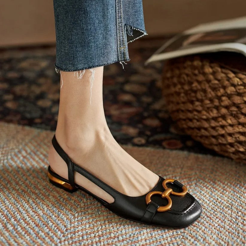 Women's Closed-Toe Ballerina Slingback with Bow