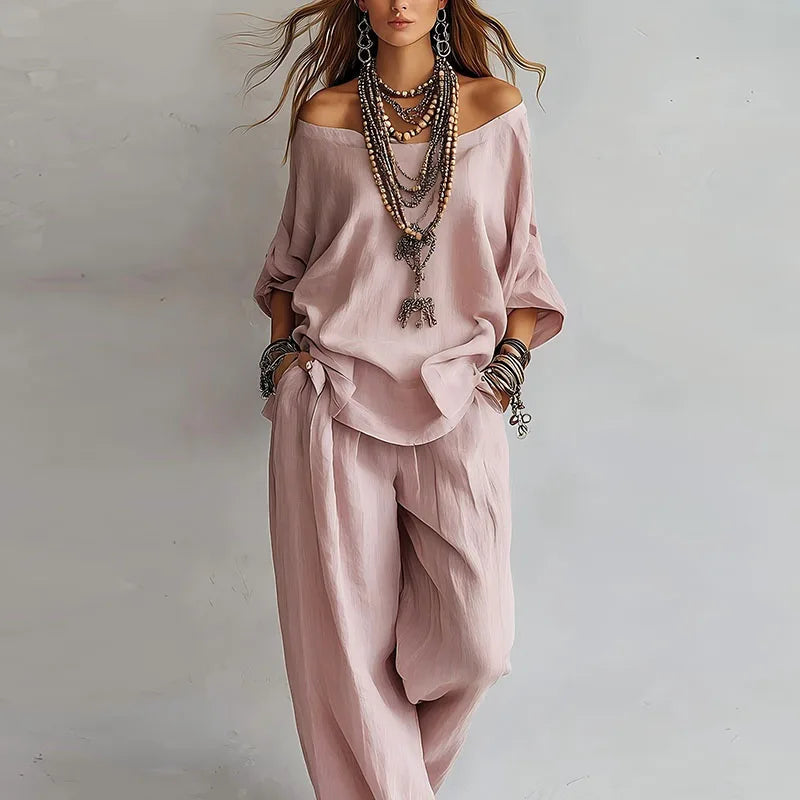 Paulina Coordinated Set with Off-Shoulder Design