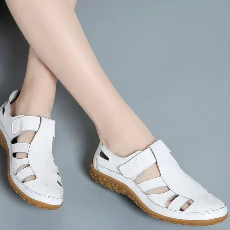 Sandales vintage en cuir véritable