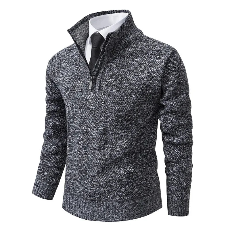 Fabio - Pullover a mezza zip foderato in pile