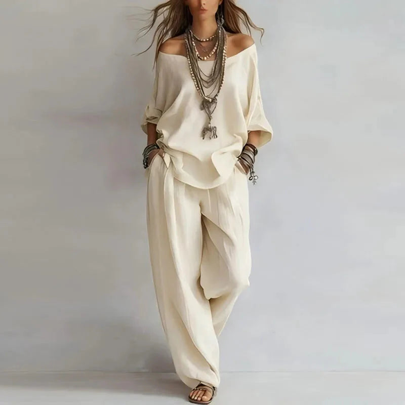 Paulina Coordinated Set with Off-Shoulder Design