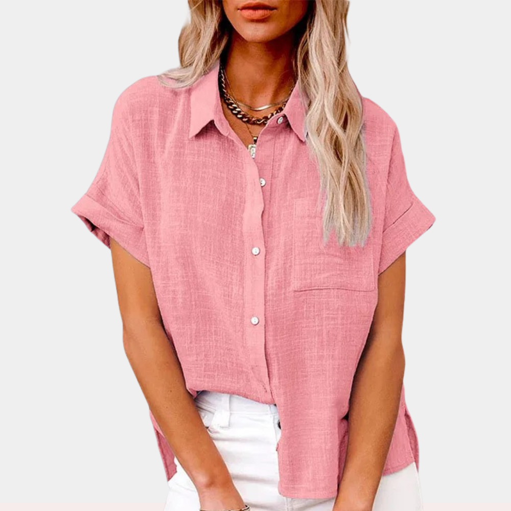 Chemise femme à manches courtes coupe ample