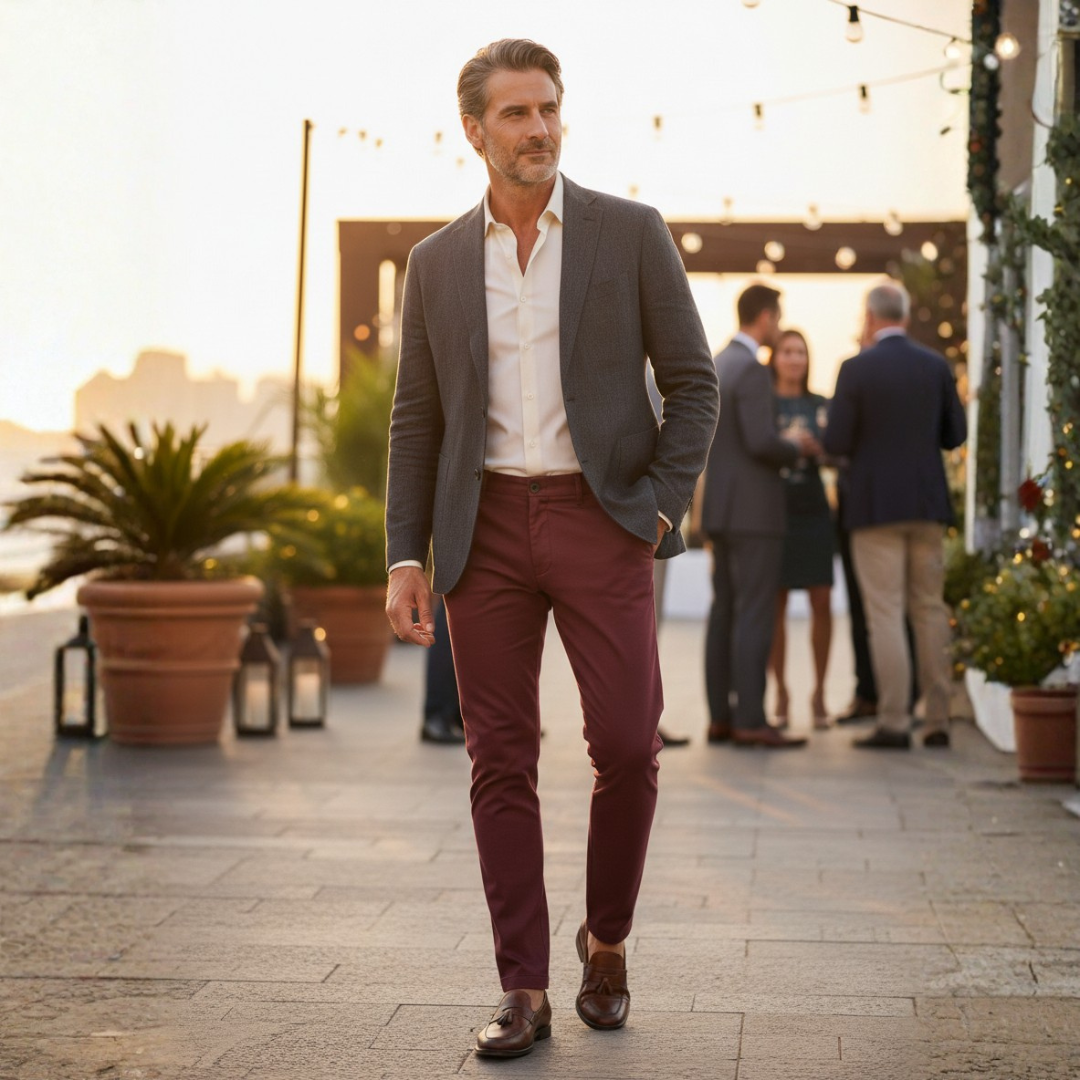 Unax | Pantalones Chino Hombre Skinny Fit Tobillo Ajustado Bolsillos Laterales Pasantes