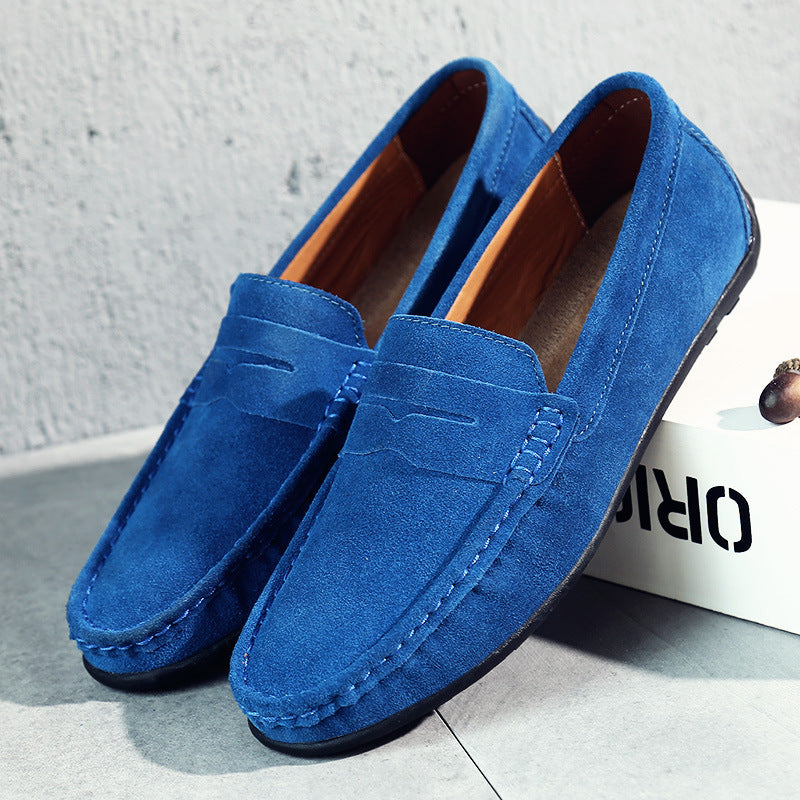 Pánské mokasíny z broušené kůže se slip-on designem