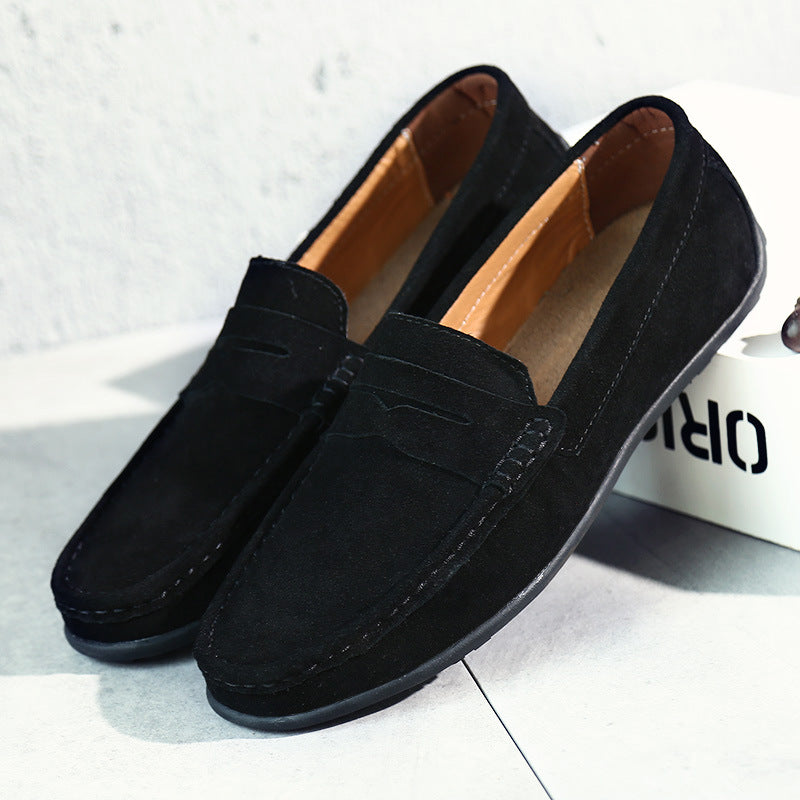 Pánské mokasíny z broušené kůže se slip-on designem