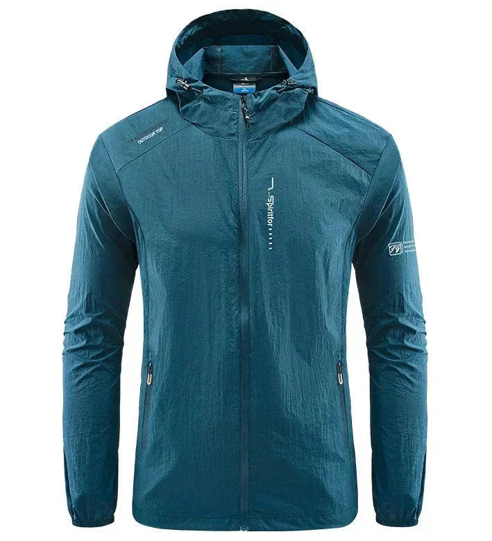 Veste d'été légère pour homme avec capuche | Veste coupe-vent respirante et protectrice contre le soleil pour un usage quotidien