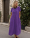 Vestido longo de linho para mulher com corte solto