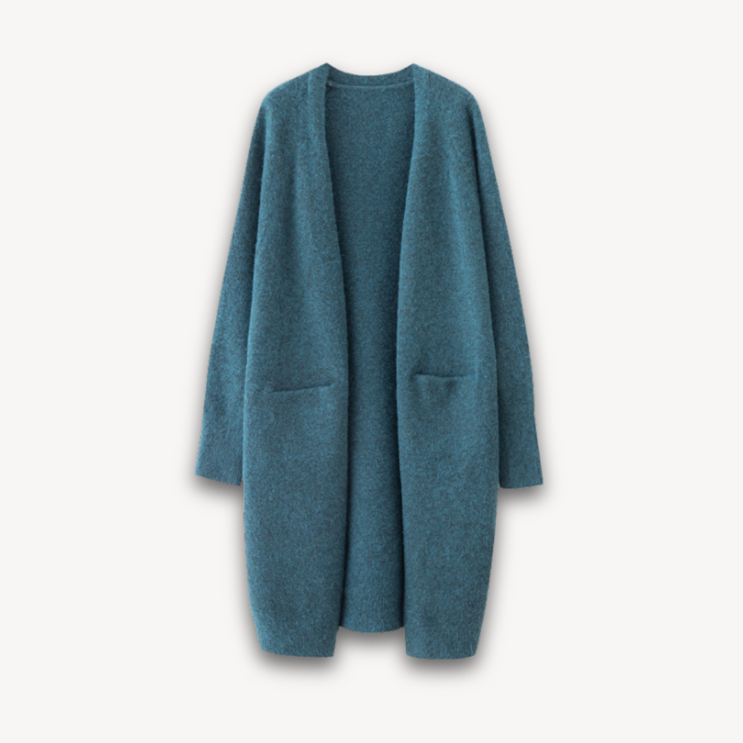 Cardigan Lungo Aperto da Donna Oversize | Maglia Calda Invernale in Stile Cappotto