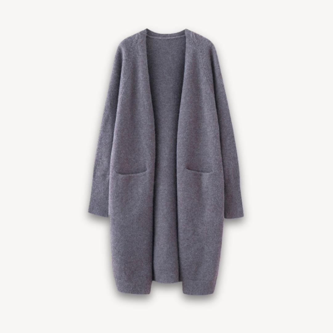 Cardigan Lungo Aperto da Donna Oversize | Maglia Calda Invernale in Stile Cappotto