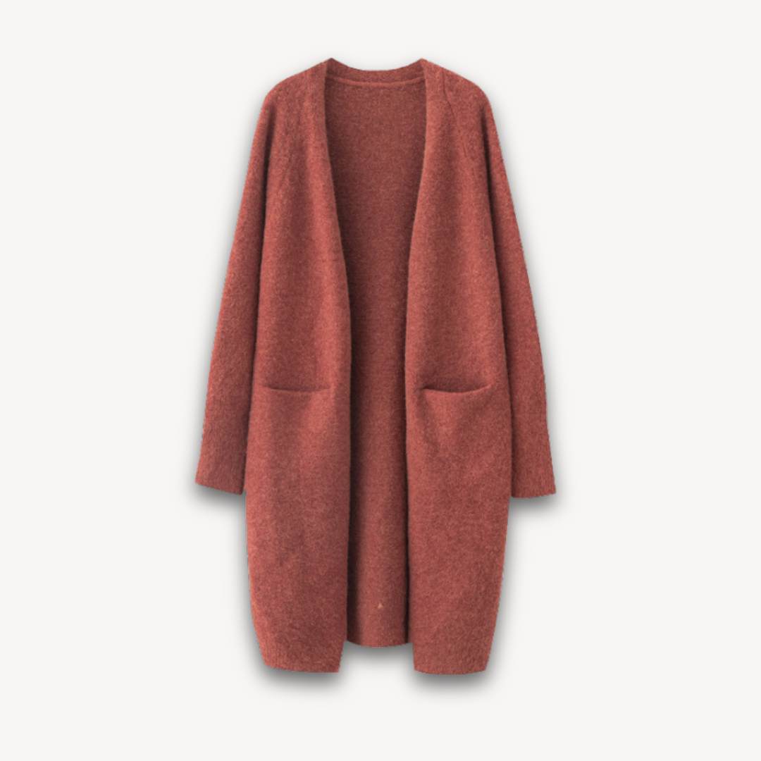 Cardigan Lungo Aperto da Donna Oversize | Maglia Calda Invernale in Stile Cappotto