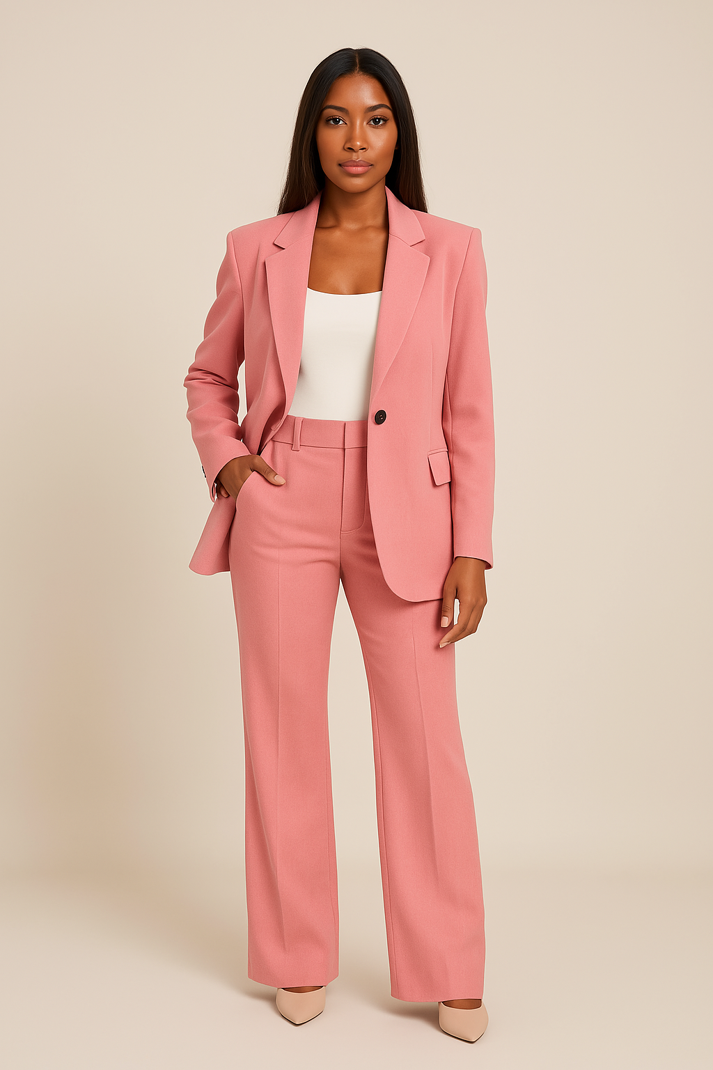 Elegant Women's Blazer and Pants Suit for Office and Events