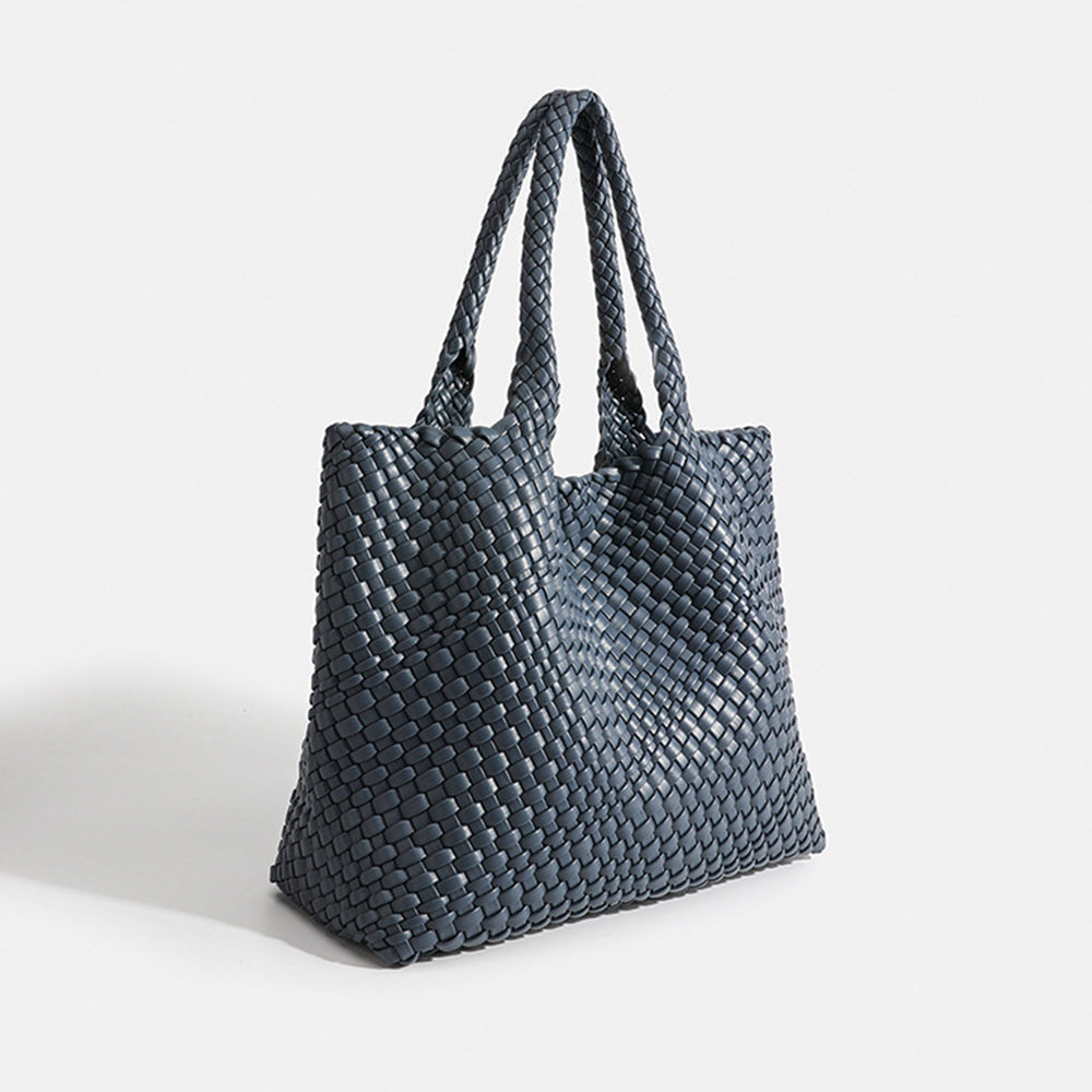 Flettet shopper-taske til kvinder med dobbelte håndtag