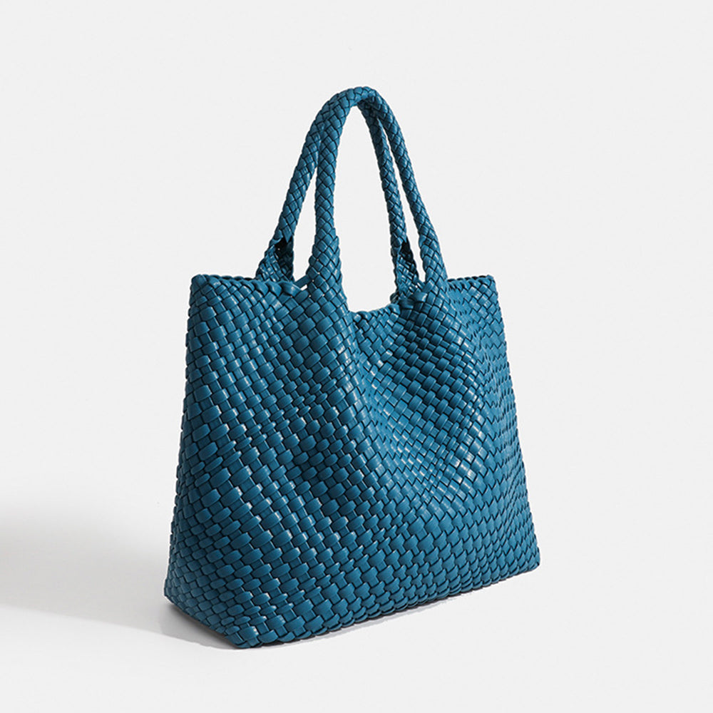 Flettet shopper-taske til kvinder med dobbelte håndtag