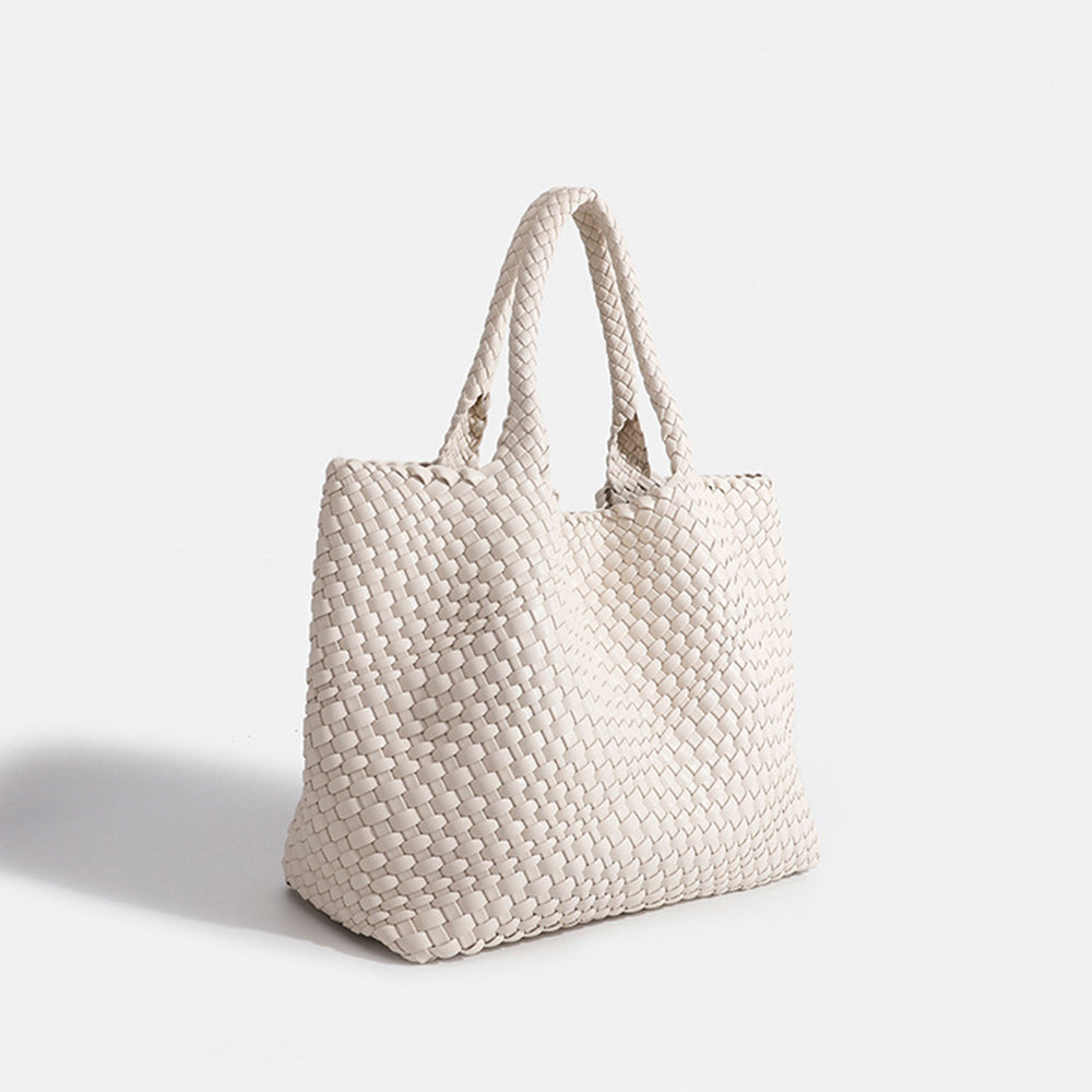 Flettet shopper-taske til kvinder med dobbelte håndtag