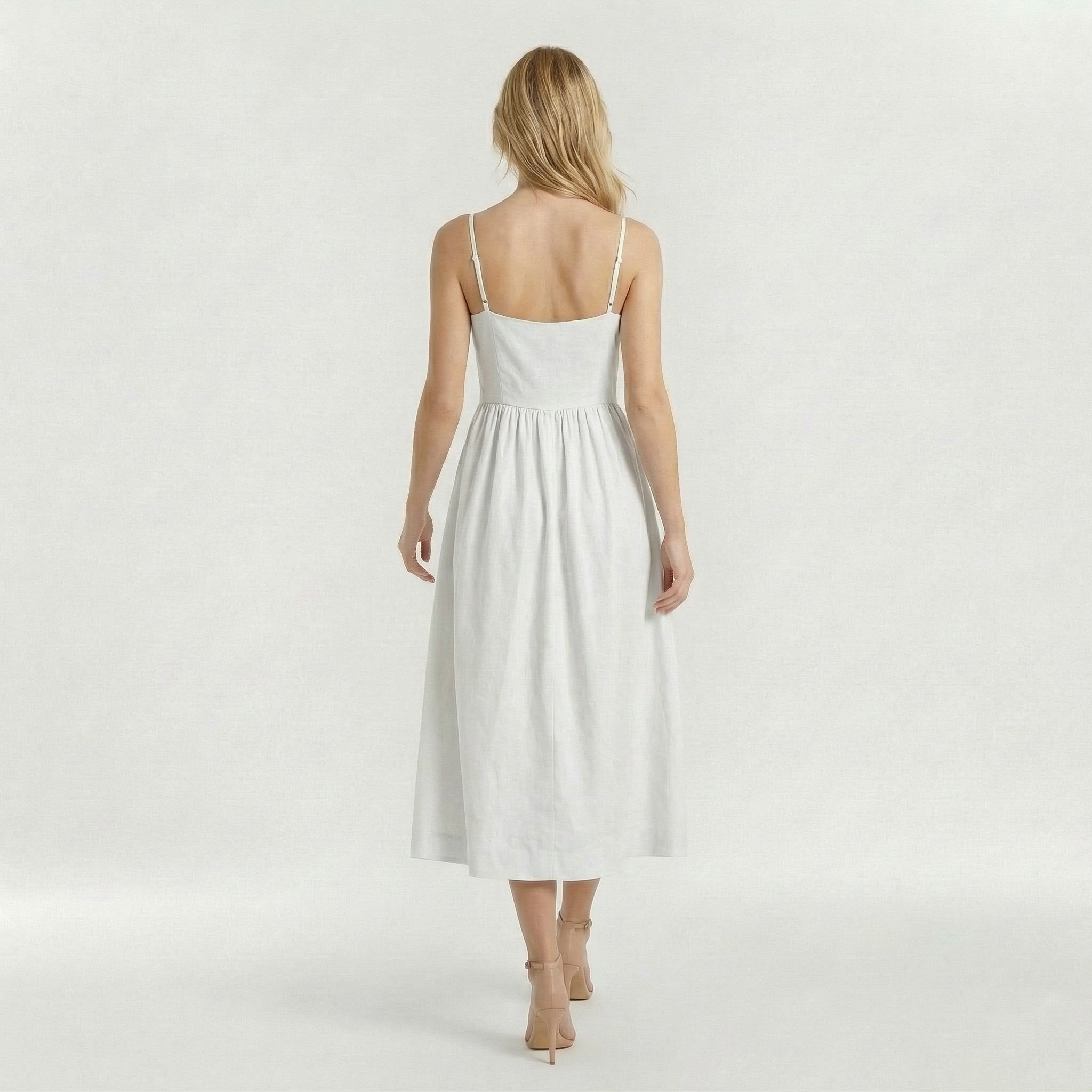 Robe midi trapèze pour femme style ascot pour invitée de mariage