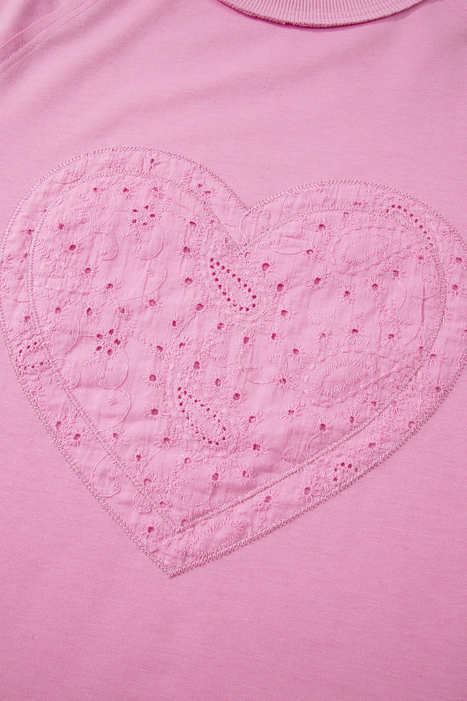 Top patchwork Rosa s motivem Paisley, Valentýnská srdce a anglická výšivka s dlouhými rukávy