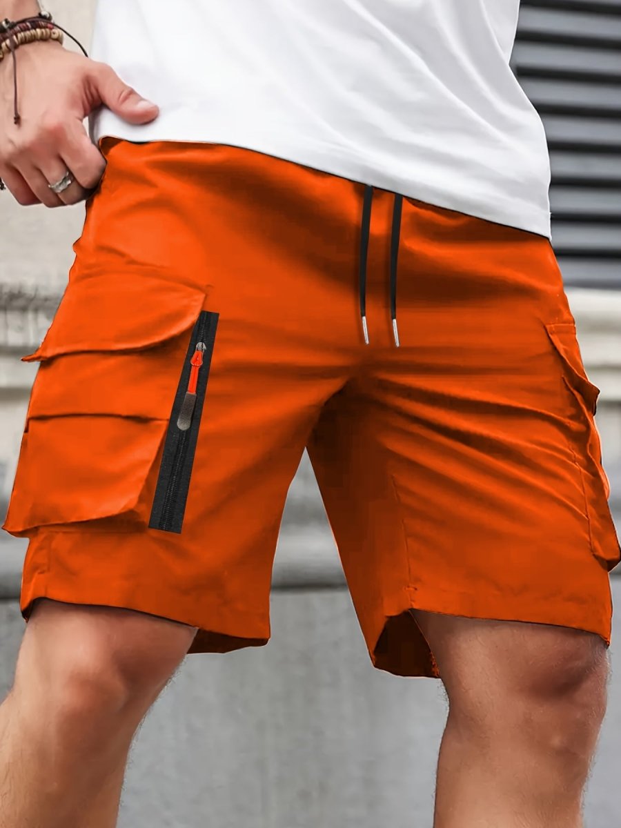 Letvægts cargo-shorts til mænd med lynlåslommer
