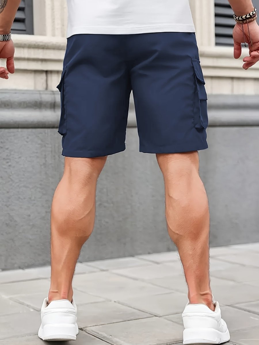 Letvægts cargo-shorts til mænd med lynlåslommer