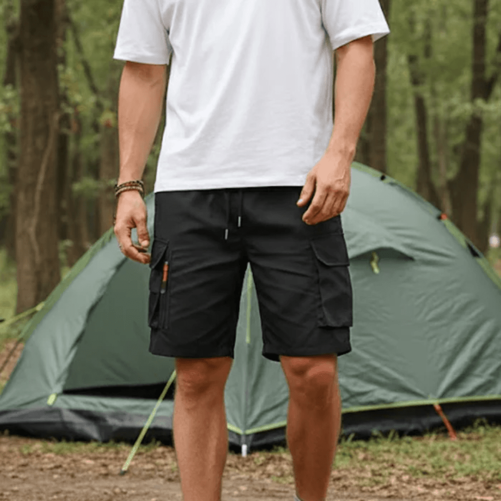Letvægts cargo-shorts til mænd med lynlåslommer