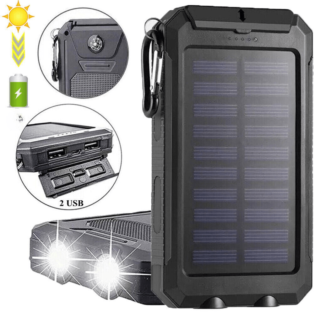 Solární powerbanka 10000 mAh, vodotěsná a nárazuvzdorná