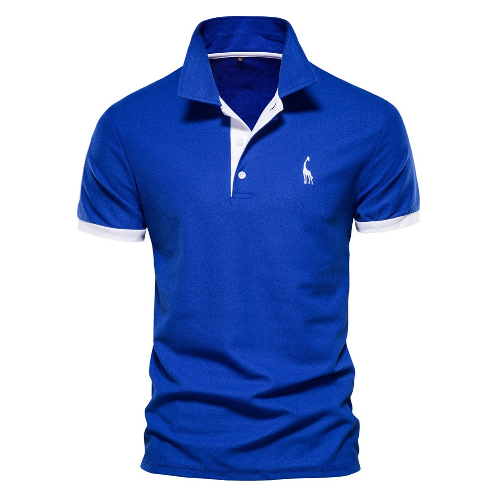 Tricou Polo pentru bărbați cu mâneci scurte din bumbac, cu guler clasic