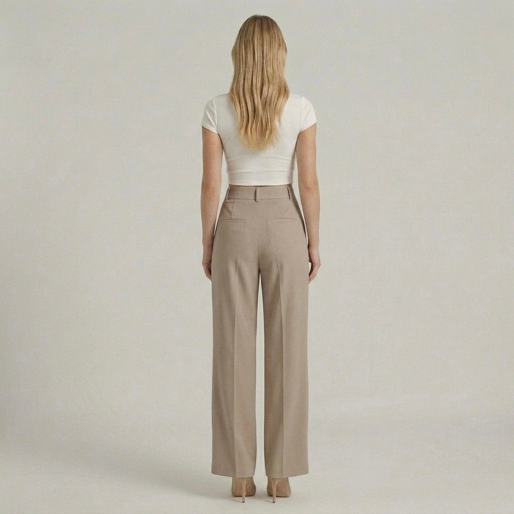Γυναικεία Εleganti Παντελόνια με Φαρδιά Πόδια – Casual Chic Παντελόνια με Ψηλή Μέση